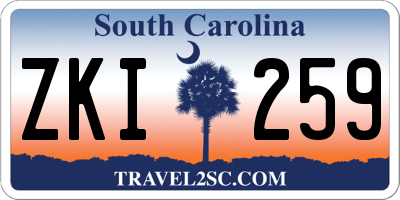 SC license plate ZKI259