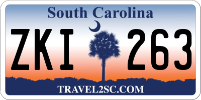 SC license plate ZKI263