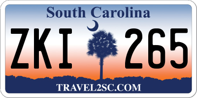 SC license plate ZKI265