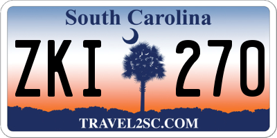 SC license plate ZKI270