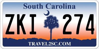 SC license plate ZKI274