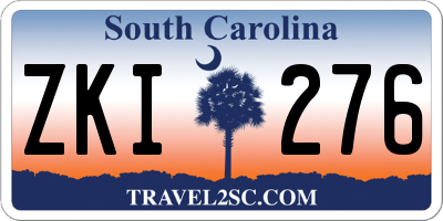 SC license plate ZKI276