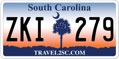 SC license plate ZKI279