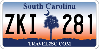 SC license plate ZKI281
