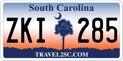 SC license plate ZKI285