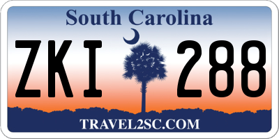 SC license plate ZKI288