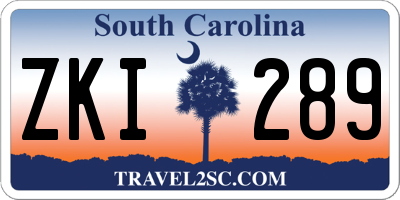 SC license plate ZKI289