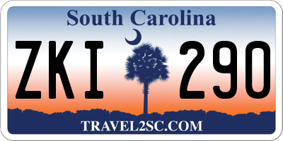 SC license plate ZKI290