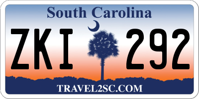 SC license plate ZKI292