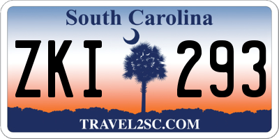 SC license plate ZKI293