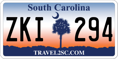 SC license plate ZKI294