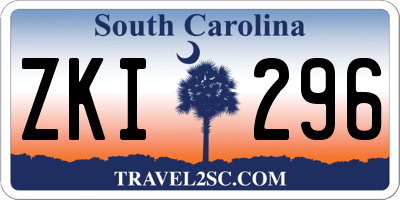 SC license plate ZKI296