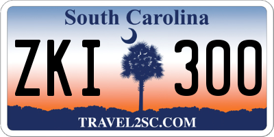SC license plate ZKI300