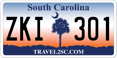 SC license plate ZKI301