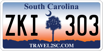 SC license plate ZKI303