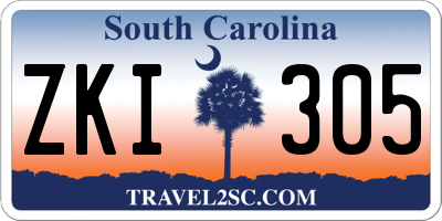 SC license plate ZKI305