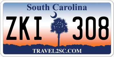 SC license plate ZKI308