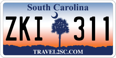 SC license plate ZKI311