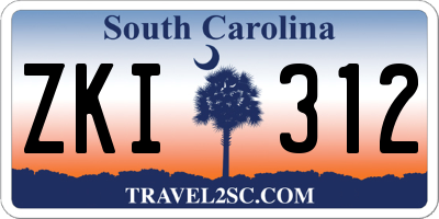 SC license plate ZKI312