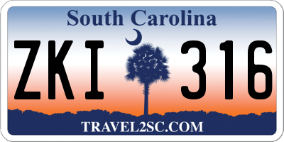 SC license plate ZKI316