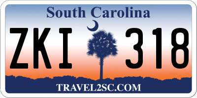 SC license plate ZKI318