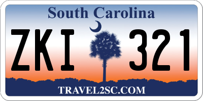 SC license plate ZKI321