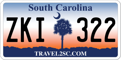 SC license plate ZKI322