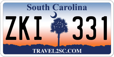 SC license plate ZKI331