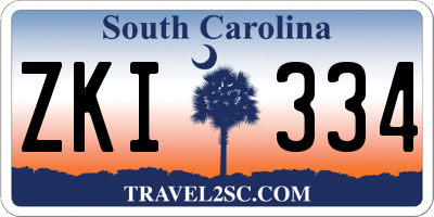 SC license plate ZKI334
