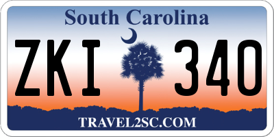 SC license plate ZKI340