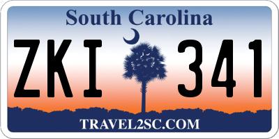 SC license plate ZKI341