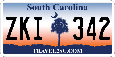 SC license plate ZKI342