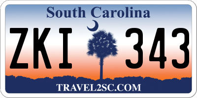 SC license plate ZKI343