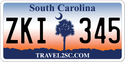 SC license plate ZKI345