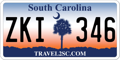 SC license plate ZKI346