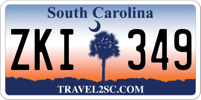 SC license plate ZKI349
