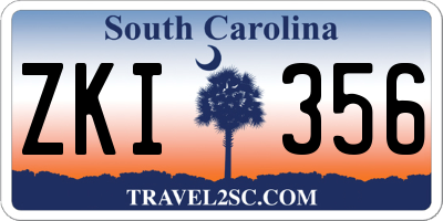 SC license plate ZKI356