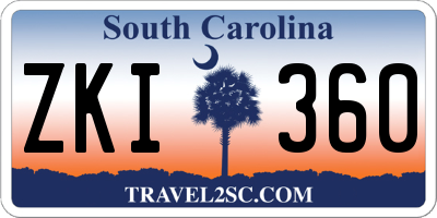 SC license plate ZKI360