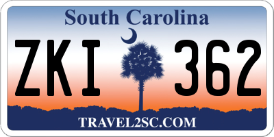 SC license plate ZKI362