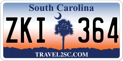 SC license plate ZKI364