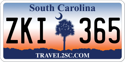 SC license plate ZKI365