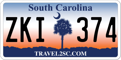 SC license plate ZKI374