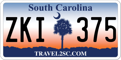SC license plate ZKI375