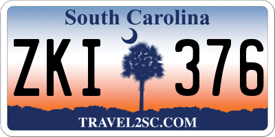 SC license plate ZKI376