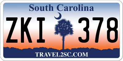SC license plate ZKI378