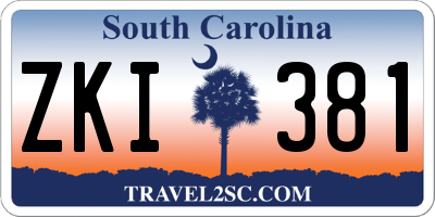 SC license plate ZKI381