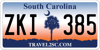 SC license plate ZKI385