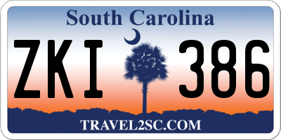 SC license plate ZKI386
