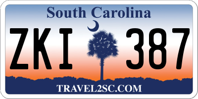 SC license plate ZKI387