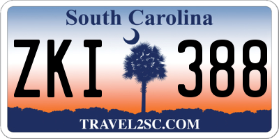 SC license plate ZKI388